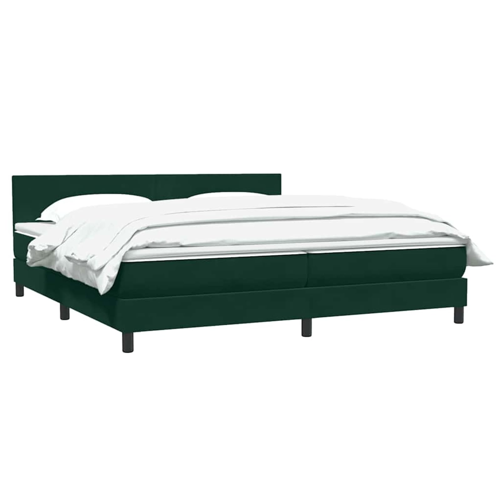 ATOMSTACK MAKER Letto a molle, 180 x 220 cm, colore verde scuro, design in velluto con testiera regolabile in altezza, materasso a molle insacchettate e topper traspirante, con rete a doghe e 2