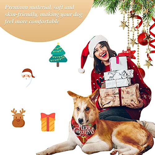 Bandana-Chien-Bandana-Noel-Chien-4-Pieces-Bandana-de-Chien-Triangle-de-Noel-Bandanas-de-Chien-de-Noel-Bandana-Chien-Echarpe-Bandana-pour-Chien-Bandana-pour-Chien-de-Noel-Foulard-pour-Chien Bandanas de Noël pour chien – Lot de 2 écharpes rouges et vertes – Image 6