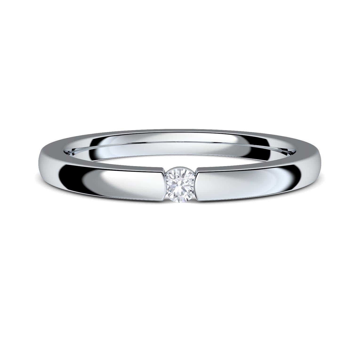 Amoonìc Spannring Verlobungsring Silber 925 mit Zirkonia Stein | Ring Zirkonia wie Diamant inkl. Luxusetui, Heiratsantrag Hochzeit Liebesgeschenke Antrag Geschenke AM195SS925ZIFA-7