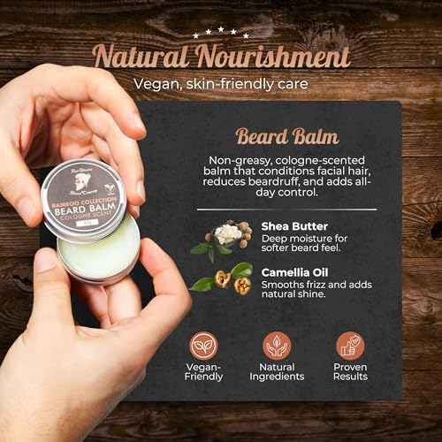Red-Blooded Beard Balm For Men - Cologne Scent With Organic Jojoba Oil - Styles, Strengthens & Softens Beards & Mustaches - All Natural and Vegan Beard Wax for Men - Image 6
