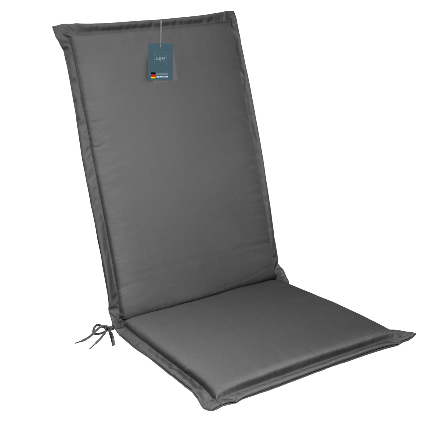 LILENO HOME MIA Coussins pour chaise de jardin, à dossier haut, anthracite, confortables pour meubles de jardin, coussins de chaise pour chaises de jardin et chaises pliantes