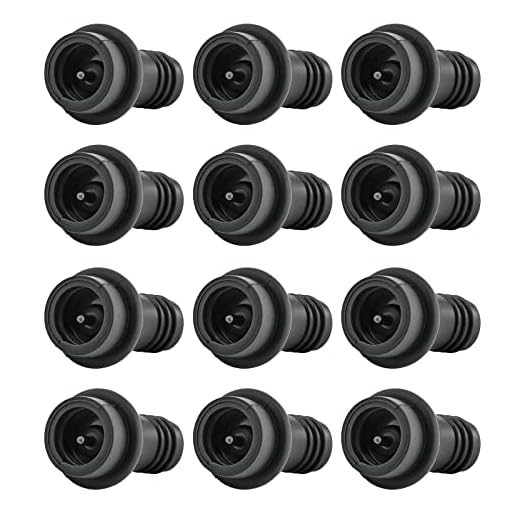 WOTOR Wine Stoppers Vacuum, Silicone Wine Saver & Preserver, Reusable Bottle Sealer, Keep Fresh (Black, 12 Pieces)