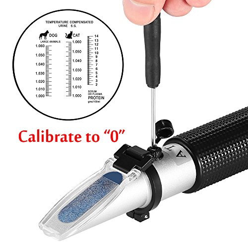 Pet Dog & Cat Refractometer,V-Resourcing Pet Urine Specific Gravity (1.000~1.060) Clinical Refractometer With Serum Or Plasma Protein Test (2~14 G/100Ml) For Veterinary Cat,Dog, Pets #TOP4