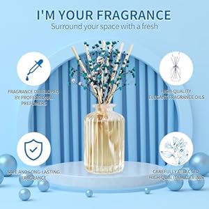 Reed diffuser set with preserved real flowerreed diffuser sticks59ozcashmere vanilla scent fragrance essential oil scented diffuser for bedroom bathroom home decoroffice decor  urban country home decor