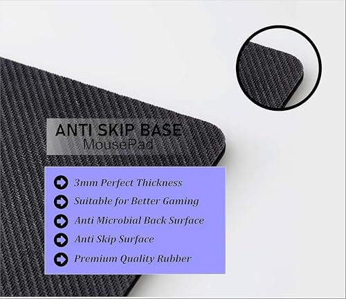 Image of Shivor Mouse Pad | Non Slip Rubber Base | Smooth Cloth Surface | Speed and Precision Operation | Compatible with Laser and Optical Mouse | Desk Mat for Laptop and PC | Standard