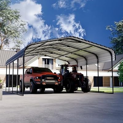 Royal Windsor 20×20ft Metal Carport Car Port for 2 Car, Heavy Duty Carport Kit with Galvanized Steel Roof Building and Frame, Outdoor Metal Canopy Multi-Use Garage Shed