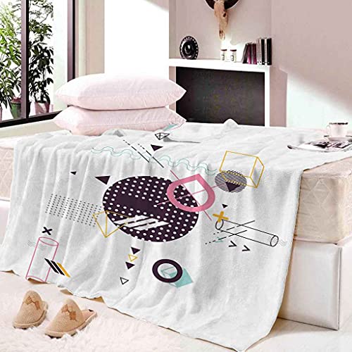 Couverture Polaire en Flanelle Microfibre Géométrique 130x150cm - 4