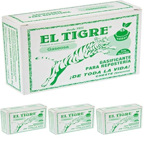 EL TIGRE sodas y gaseosas en polvo caja 8 sobres (Paquete de 4)