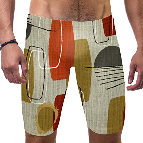 Bañador jammer de geometría retro de alta resistencia para nadadores de competición