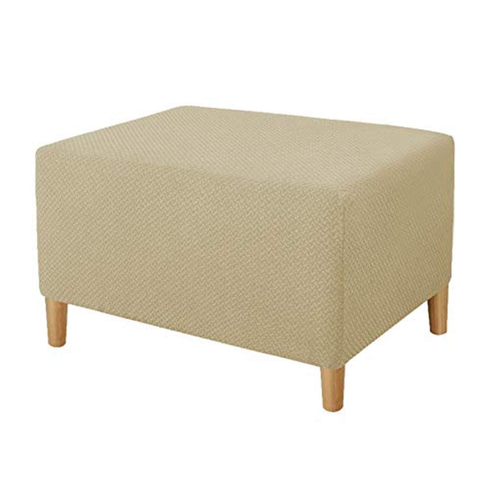 Sylc Yellow Footstool Cover Rectangle, Ottoman Covers Stretch, Storage Stool Cover, Footstool Protector Cover Dustproof, Ottoman Slipcovers (,S)