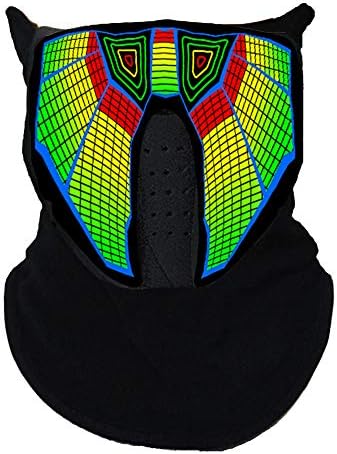 Music LED Light Up Rave Mask Sound Actived Flashing Luminous Party Mask for Dancing Riding Skating and Christamas