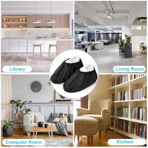 Image of 4 Pairs Shoe Cover, Waterproof Shoe Cover, Shoe Covers with Non-Slip Design, Black Color