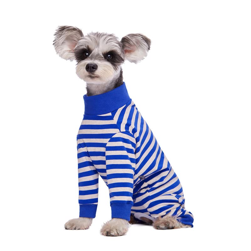 Image of Dog Surgery Recovery Suit for Small Dogs, 4-Legged Dog Onesie After Surgery with Back Snaps, Breathable Cotton Spay and Neuter Bodysuit for Female and Male Dogs