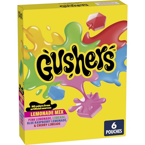 Image of Gushers Lemonade Mix Fruit Snacks, Gluten Free, 6 ct, 4.8 oz