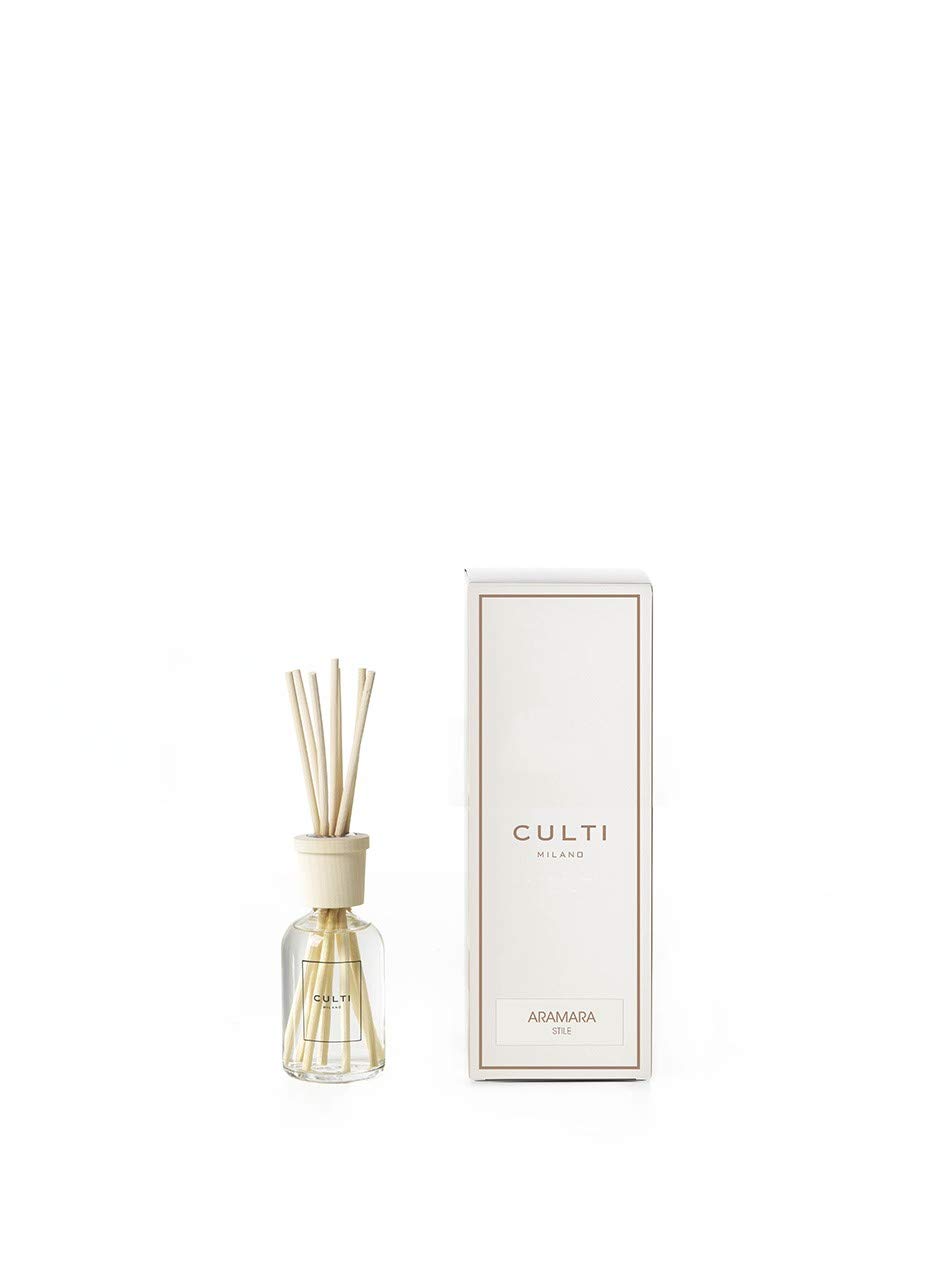 Culti Diffusore Bastoncini Stile da 100 ml Milano | Fragranza ARAMARA, all'arancia Amara e bergamotto - Durata 1 Mese - Metratura da 5 mq