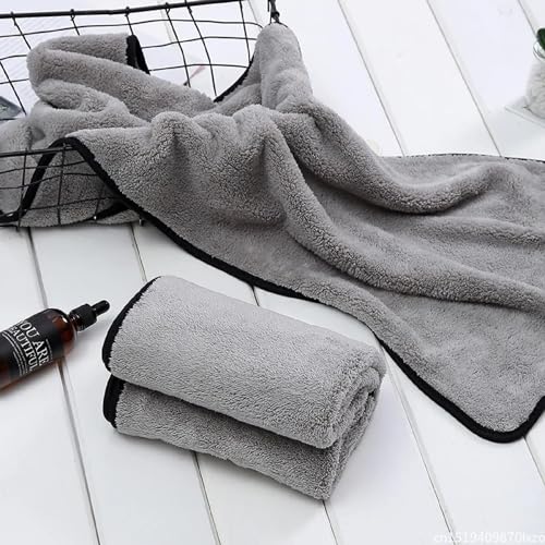 Image of Auto Hub Big Size- 90 X 60cm Microfiber Cloth for Car - Ultra Soft - Suede Edges & Dual Sided Microfiber Cloth - Lint & Streak Free Car Cleaning Cloth - Multipurpose Car Wash Cloth for Drying-3pc,Grey