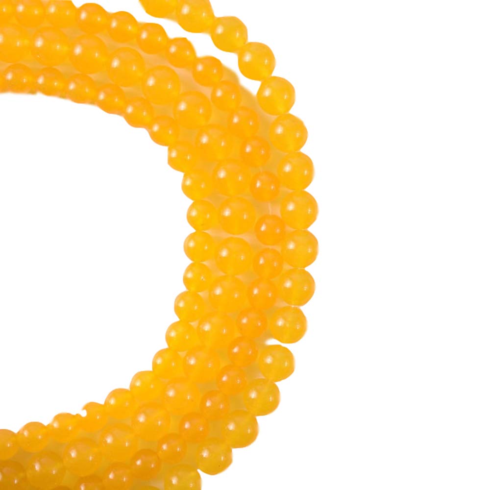RayLineDo® 39Pcs 10mm Natural Yellow Jade Stone Round Beads Loose Beads Wholesale for Jewelry Making — image 1
