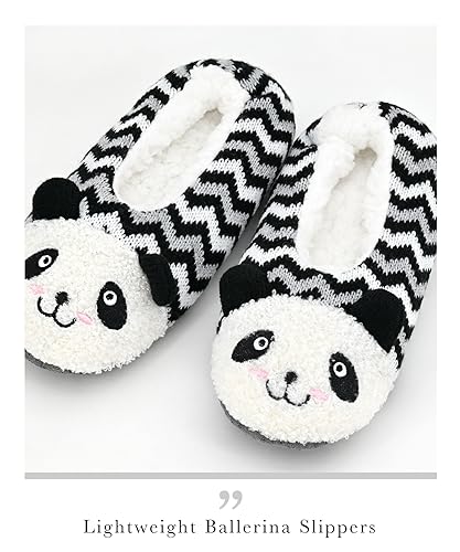 Image of DICUIRD Womens Animal Slipper Socks Non Slip Gripper House Slippers