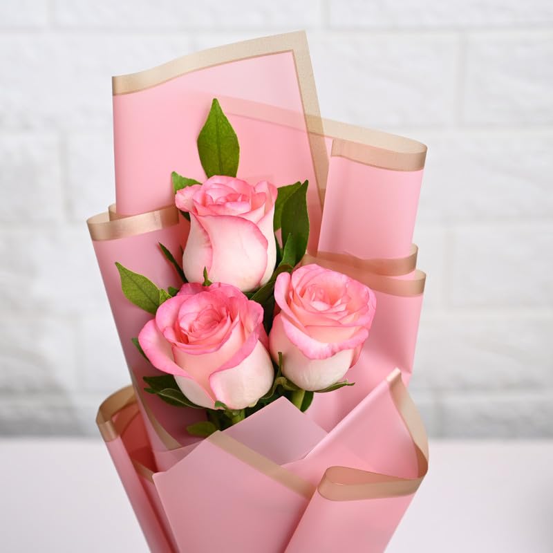 FlowerAura Love Combo Bouquet of 3 Pink Roses & 5 Chocolates For Birthday & Anniversary Gift, Valentine Day Gift, Mother's Day Gift & Gift for Boyfriend, Girlfriend, Husband & Wife (Same Day Delivery) 4 51VZHTJjVXL