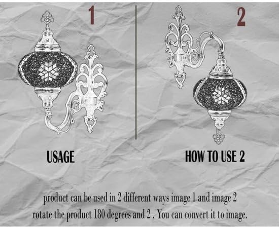 Halay Turkse Wandlamp - Marokkaanse stijl - rood - Oosterse mozaïek - Sfeerverlichting photo 2