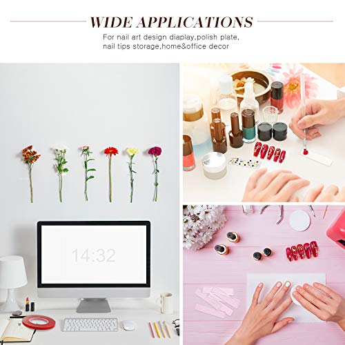 100 Pieces Nail Design Tips Display Stand Holder With 10 M Double Sided Tape Nail Design Practice Holder And Removable Mounting Tape For Nail Salon Home Nail Accessory Office Decor #TOP6