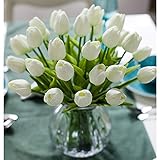 30pcs Real Touch Tulips PU Artificial Flowers, Fake Tulips Flowers for Arrangement Wedding Party...