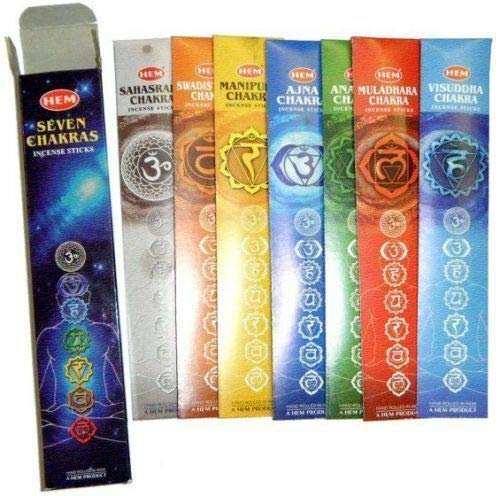 Incense 07 Hem Seven Chakras Lot de 2 boîtes de 7 Pochettes avec 5 bâtonnets = 70 bâtonnets Cover
