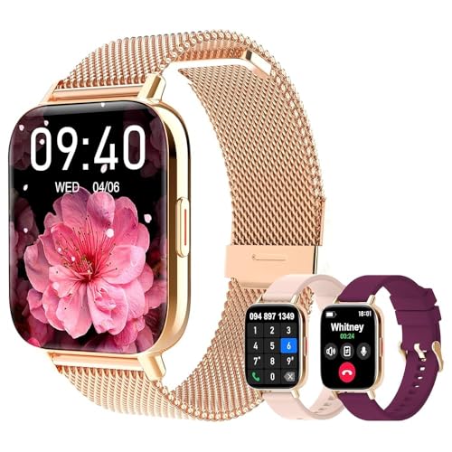 Smartwatch Donna Uomo, 1.85' Orologio Smartwatch con Effettua/Risposta Chiamate, 100+ Sportive Smart Watch con Contapassi Sonno SpO2 Cardiofrequenzimetro, Impermeabile Orologio Fitness per Android iOS