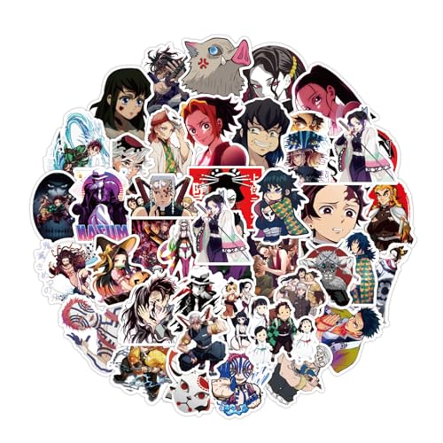 Dämonentöter Aufkleber, 100 Stück Dämonentöter Vinyl Sticker, Anime Cartoon Stickers, Aufkleber Wasserfest, für Kinder und Jugendliche, für Wasserflaschen Skateboard Notebook Gepäck