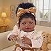 BABESIDE Reborn Baby Dolls Black Girl - 20 Inch Soft Body Realistic Baby Doll Handmade Real Life Baby Dolls with Clothes and Toy Gift for Kids Age 3+