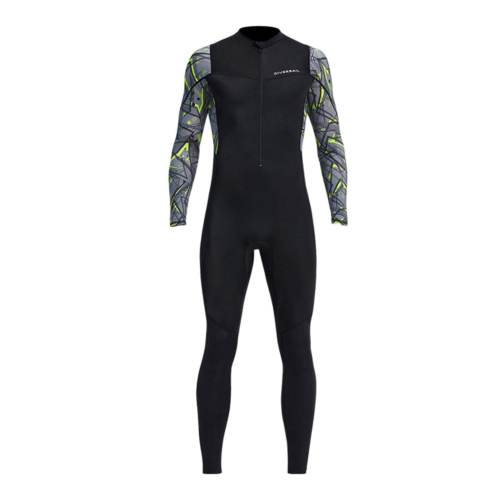 Traje de neopreno para hombre, con cremallera frontal, protección contra erupciones, surf, natación, buceo, negro, XL