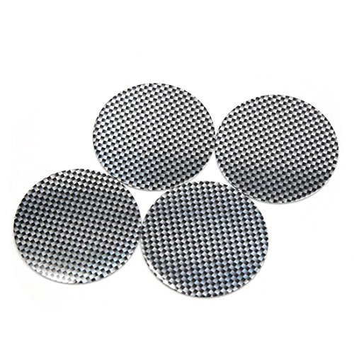 uxcell 4Pcs Carbon Fiber Pattern 56mm Dia Car Wheel Center Hub Cap Emblem Sticker
