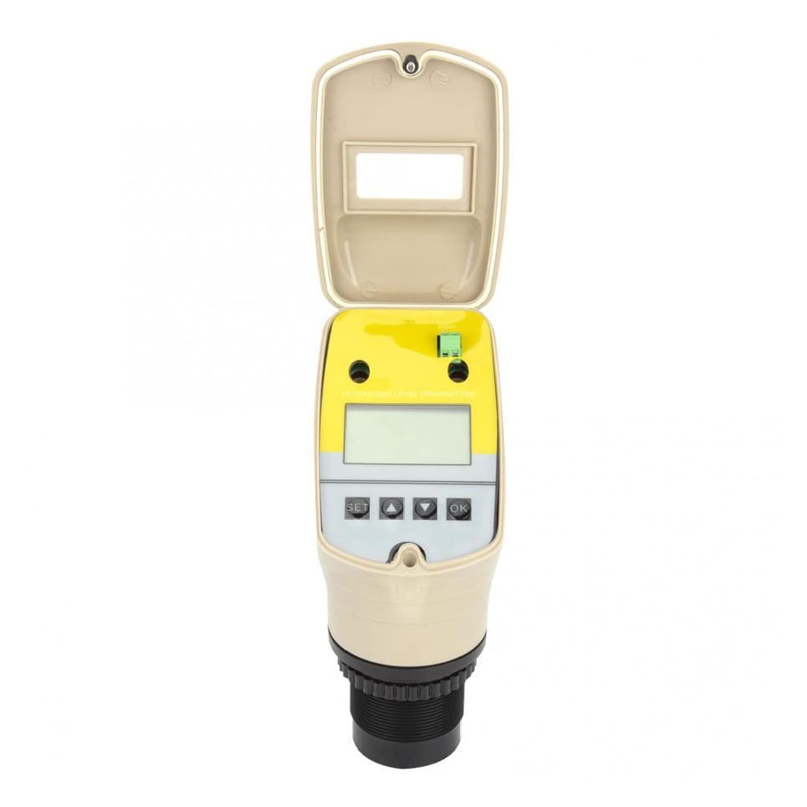 Medidor de flujo de agua, Transmisor de medidor de nivel ultrasónico con pantalla digital DC 24V Sensor de nivel de agua Controlador de interruptor de nivel digital