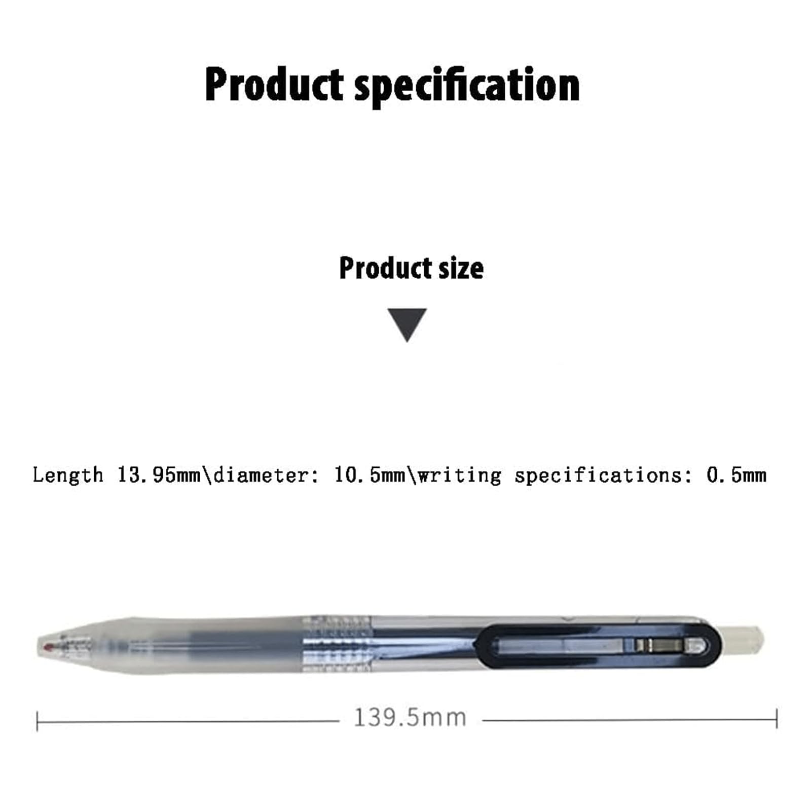 Kugelschreiber, neutraler Tintenstift Einziehbarer Kugelschreiber, Tintenroller, Gel-Tintenstift, 0,5 mm, for Büro, Studium, mit Clip, 5 Stück