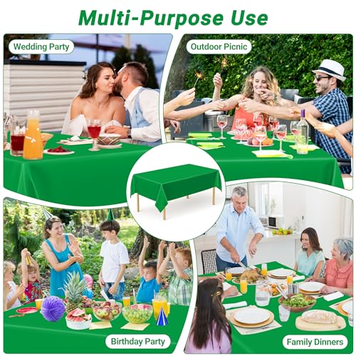 Image of 4 PCS Plastic Tablecloths for Rectangle Tables, 54 x 108 Inches Baptism Decorations, Waterproof and Leakproof Picnic Table Cover for Bachelorette Party, Colorful Tablecloth Adaptable to Every Table