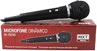 Microfone MXT M-1800B Plastico Preto com Fio 3 Metros OD 4 MM