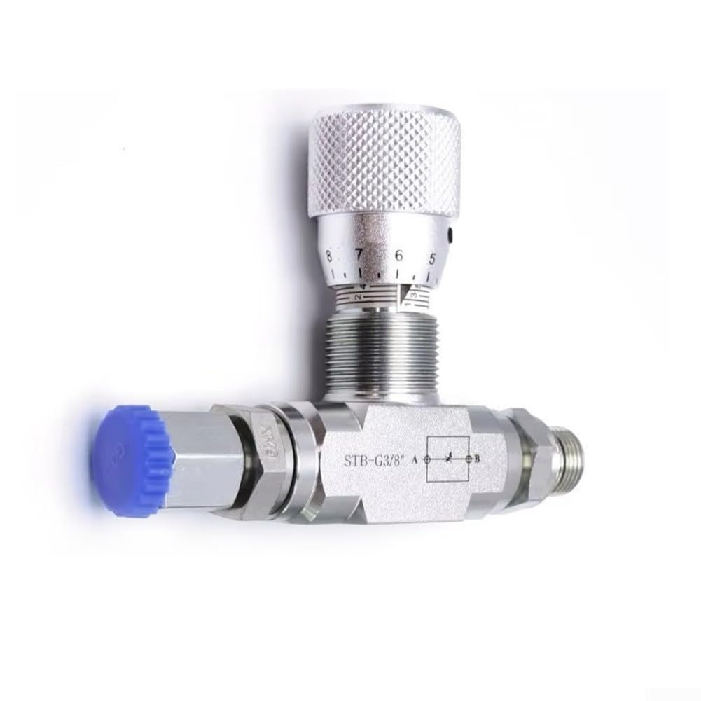Valvola a farfalla bidirezionale con connettore 0.8L, valvola di controllo del flusso idraulico in acciaio al carbonio per fluidi, aria, oli, filettatura femmina NPT da 1/4 "o 3/8" (STB-G3/8)