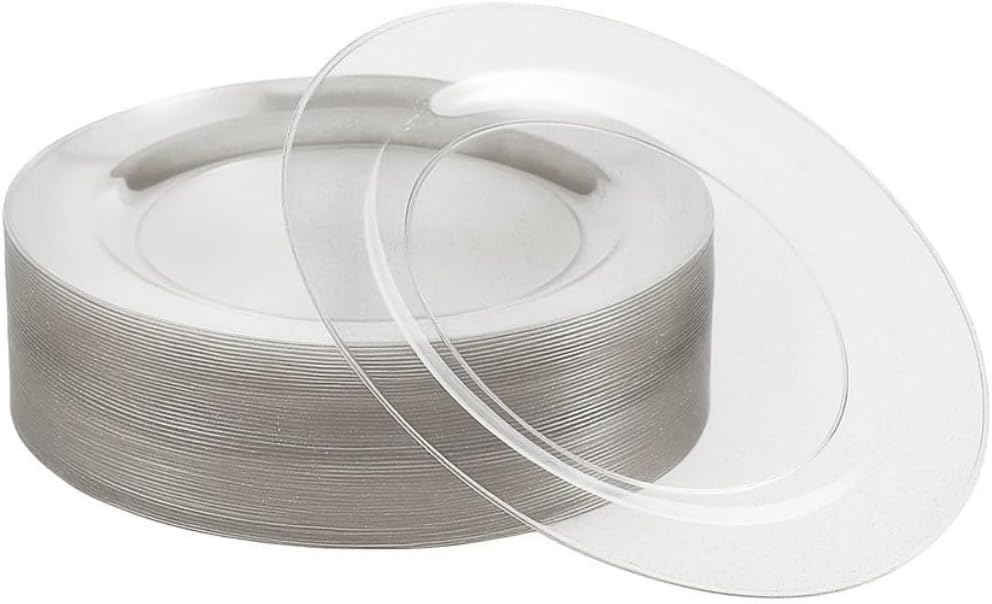 MATANA ezüst csillogó műanyag tányérkészlet