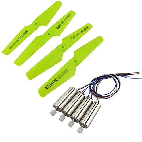Upgraded Spare Parts Motor Main Blade Propellers Motors Replacement Propellers for Syma X5 X5C X5S X5SC X5SW RC Quadcopter Mini Drone Toy (Green)
