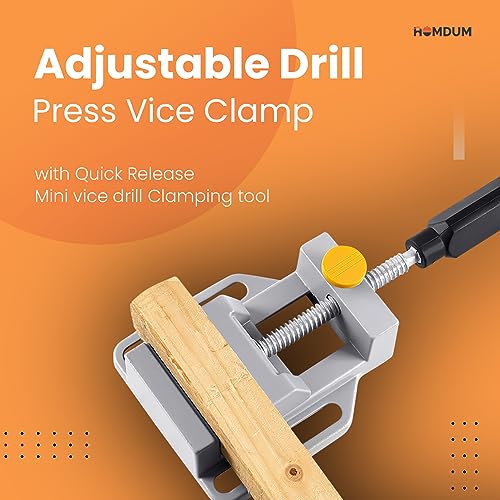 Image of Homdum Adjustable Drill Press Vice Clamp with Quick Release Button Mini vice drill Clamping tool size 60mm x 70mm