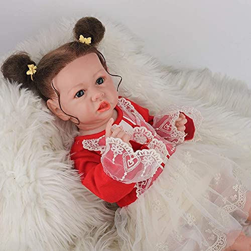 MWKL Nette Reborn Puppe Vollsilikon Körper Wiedergeburt Puppe Simulationspuppe Lebensechte Realistische Badebare Reborn… – Bild 4