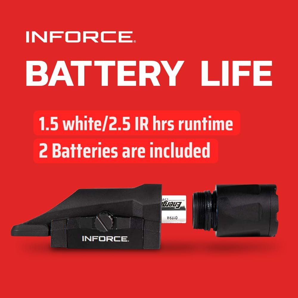 Inforce WML Gen 3 LED Weapon Light, White/IR LED, 450 Lumens, Black, IF71013 (Black)
