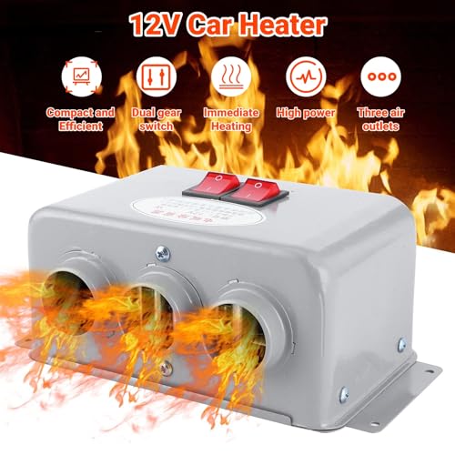 Image of Portable Heater for Car 3 Hole 600W-800W Fast Heating Winter Warmer Compact with Dual Gear Switch Defrosting Heating