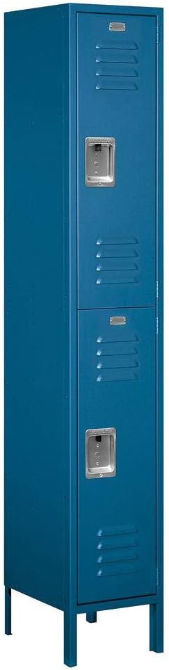 Salsbury Industries Assembled 2-Tier Extra Wide Standard Metal Locker with One Wide Storage Unit, 6-Feet High by 15-Inch Deep, Gray