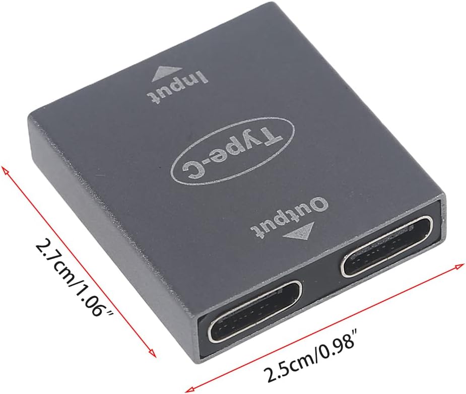 USB C Female to Dual USB C Female Splitter Converter Adapter Extension Connector for Laptops