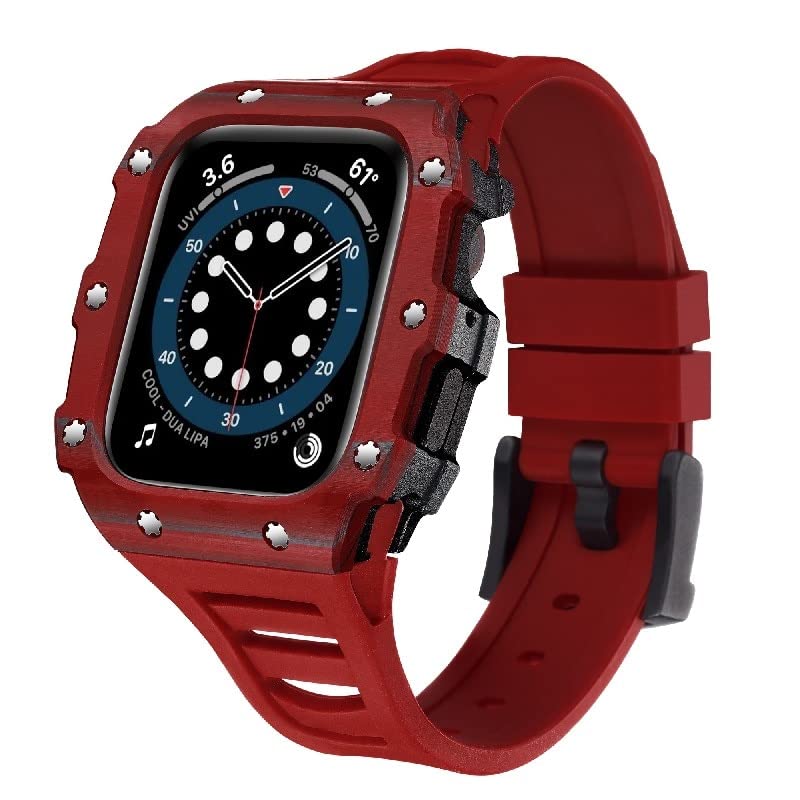 Coque Apple Watch carbone véritable et alliage blanc 45mm luxe