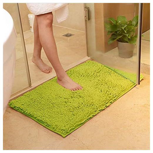 Icke-slip badmatta, Dusch uterum mattor och Mats Hög kvalitet badrum Carpet Halkskydd Bath Rug Chenille Badrum Matta Toilet dörrmatta (Color : Grassgreen, Specification : About 80x160cm)