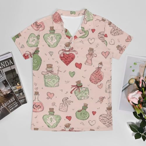 Boys' Classic Polo Shirts Short Sleeve Moisture-Wicking Golf & Tennis Shirts for Youth Teens Love Medicine Bottle3