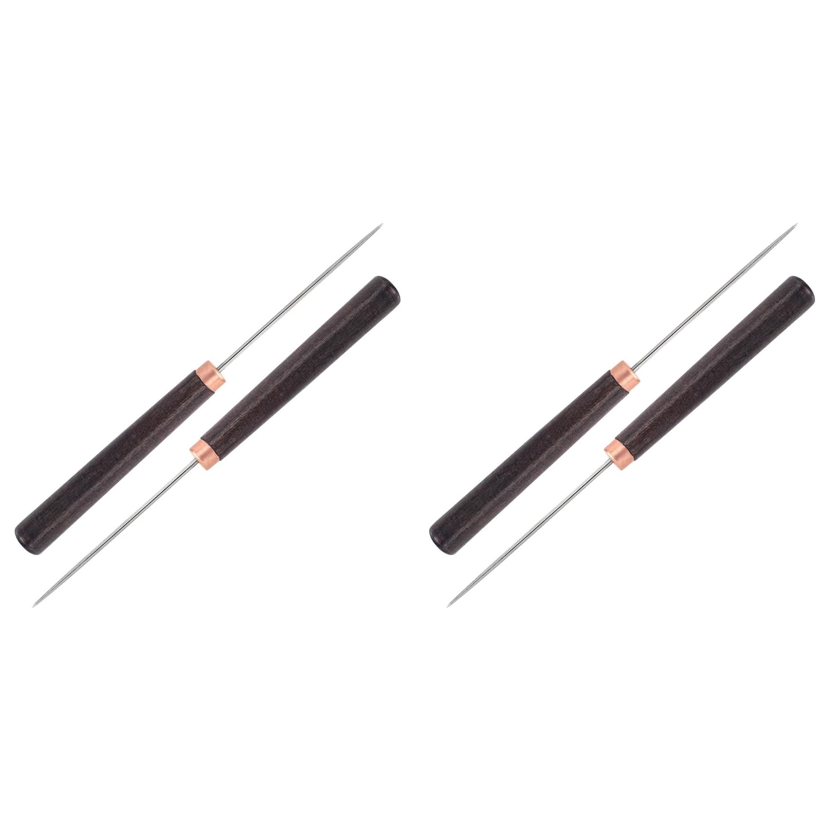 Jnchdghwa As Shown 4 Pcs Awl Tool With Wooden Handle, Leather Awl Punch Tool, Slender Scratch Awl, Awl Repair Tool For Leather Crafts