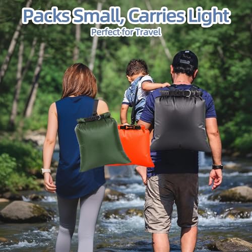 Set de 6 bolsas secas impermeables para natación y playa, resistentes al agua, livianas con cierre enrollable, bolsas de tamaños múltiples para deportes acuáticos y esenciales de playa miniatura 4